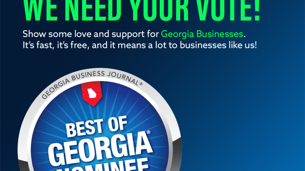 Flamingo Custom Carts "Best of Georgia" nominee graphic and voting call to action.